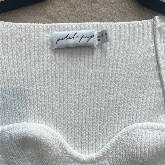 White Ribbed Knit Top - Picture 2 of 5